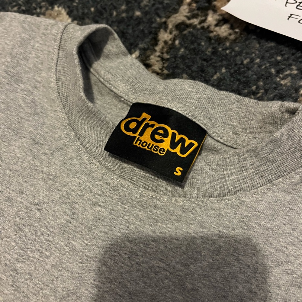 Drew House Basic SS Pocket Unisex T-Shirt Heather Grey - Picture 2 of 3